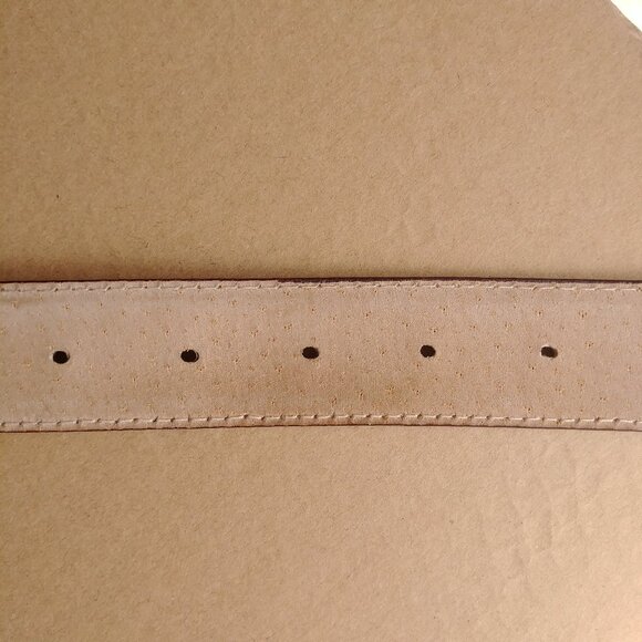 Vintage Anne Klein Oroton Brown Genuine Leather Snakeskin Gold Buckle Be… - Picture 8 of 13